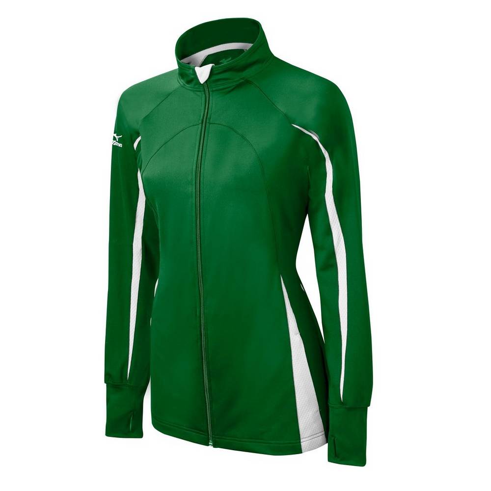 Womens Mizuno Elite 9 Focus Full-Zip Jacket Green/White Philippines (FXGNWS874)